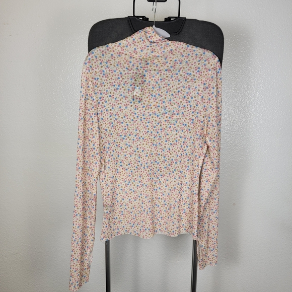 REVOLVE AFRM Zadie Semi Sheer Turtleneck Ditsy Floral size XL - Picture 2 of 5